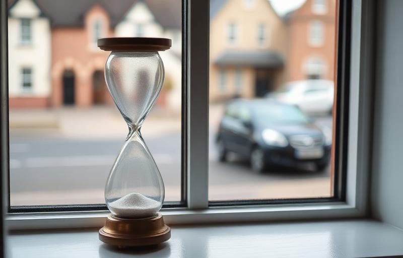 An hourglass on the windowsill of a Scottish home